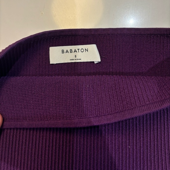 Babaton purple knit ribbed tube top - Picture 2 of 4